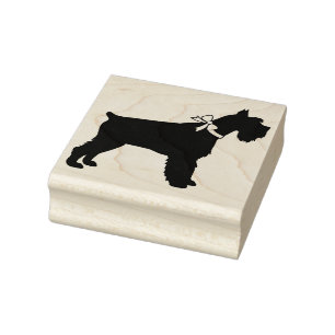 Miniature Schnauzer Puppy Dog  Rubber Stamp