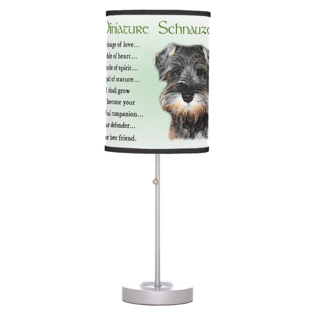 Miniature Schnauzer Puppy Heritage Table Lamp (Front)