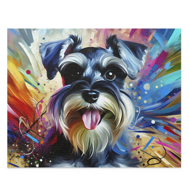 Miniature Schnauzer Puzzle: Salt and Pepper Zwergs Jigsaw Puzzle (Miniature Schnauzer Puzzle: Salt and Pepper Zwergschnauzer Jigsaw)