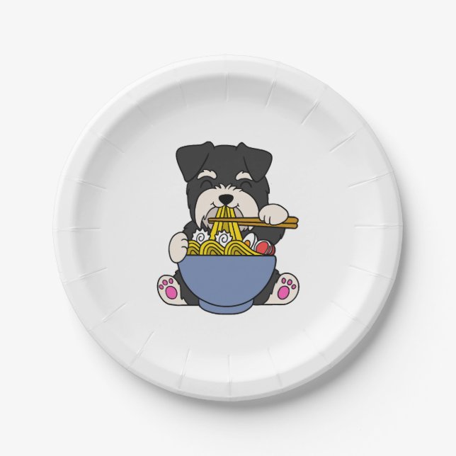 Miniature Schnauzer Rahmen  Paper Plates (Front)