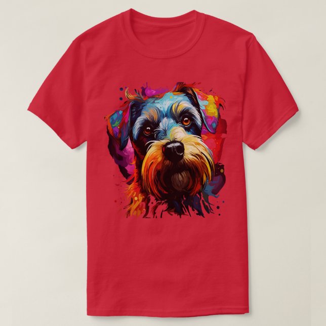 Miniature Schnauzer Rainbow T-Shirt (Design Front)