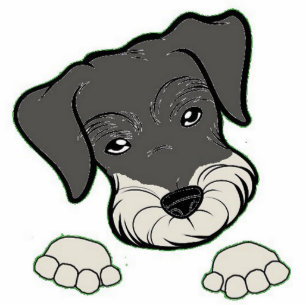 miniature schnauzer salt and pepper peeking cutout