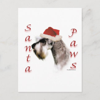 Miniature Schnauzer Santa Paws Holiday Postcard