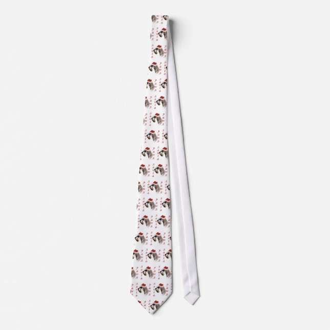 Miniature Schnauzer Santa Paws Neck Tie (Front)