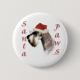 Miniature Schnauzer Santa Paws Pinback Button
