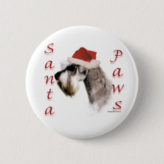 Miniature Schnauzer Santa Paws Pinback Button