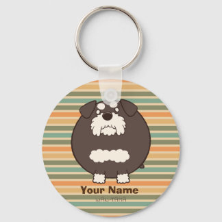 Miniature Schnauzer "Shinatama (Black)" -Retro- Keychain