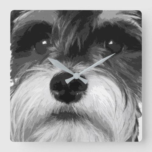 Miniature Schnauzer Square Wall Clock