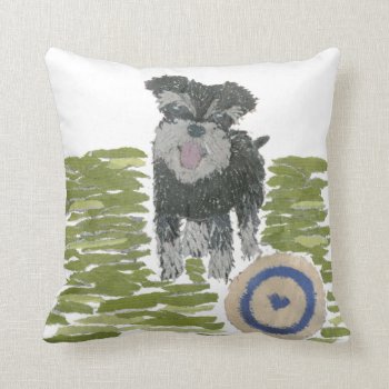 Miniature Schnauzer Throw Pillow by BlessHue at Zazzle
