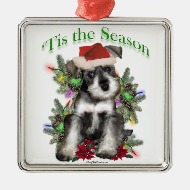 Miniature Schnauzer ‘Tis Metal Ornament (Front)