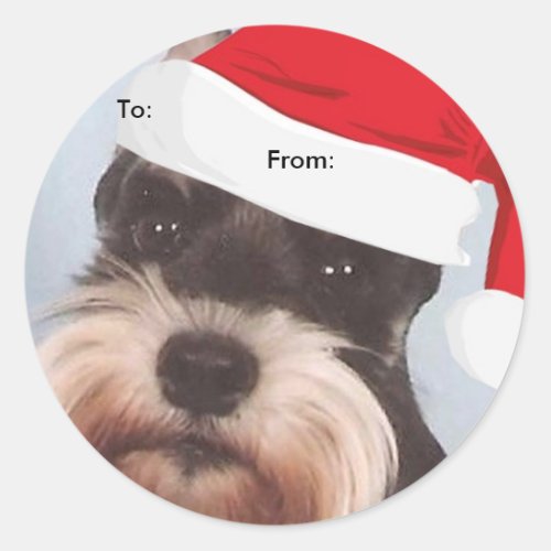 Miniature Schnauzer ToFrom Christmas stickers