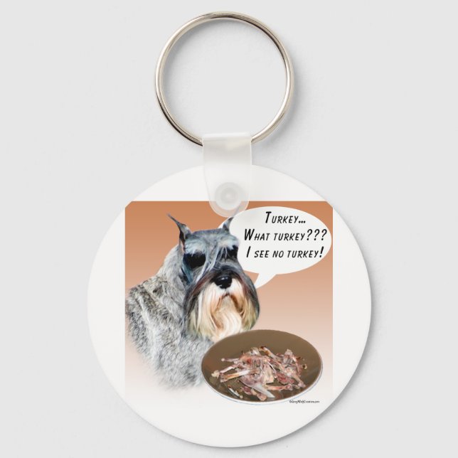 Miniature Schnauzer Turkey Keychain (Front)