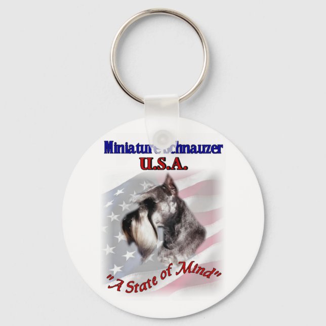 Miniature Schnauzer USA Keychain (Front)