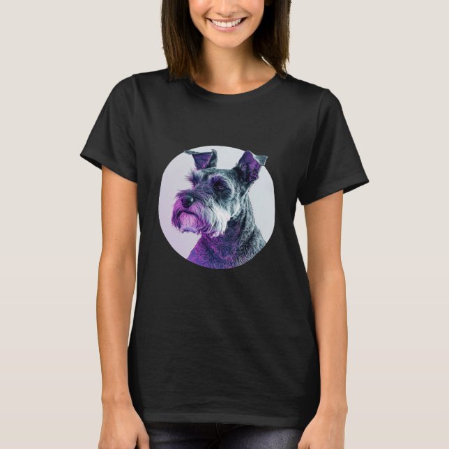 Miniature Schnauzer Vaporwave Retrowave Aesthetic T-Shirt (Front)