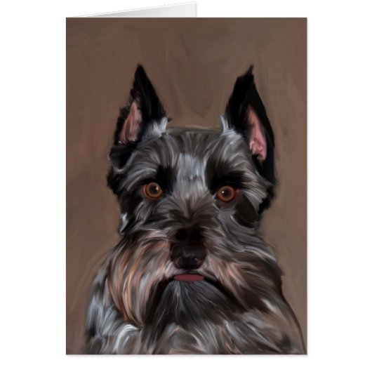 Miniature Schnauzer Water Color Art Painting (Front)