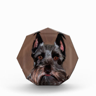 Miniature Schnauzer Water Color Art Painting Acrylic Award