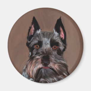 Miniature Schnauzer Water Color Art Painting Magnet