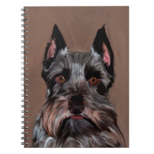Miniature Schnauzer Water Color Art Painting Notebook