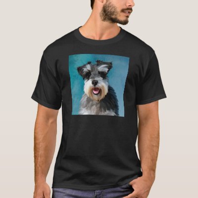 Miniature Schnauzer Water Color Art Painting T-Shirt