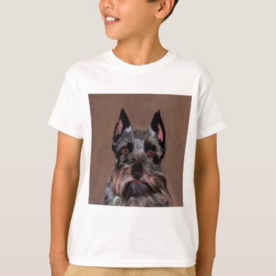 Miniature Schnauzer Water Color Art Painting T-Shirt
