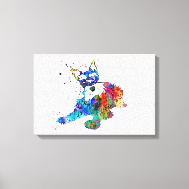Miniature schnauzer, watercolor Miniature schnauze Canvas Print (Front)
