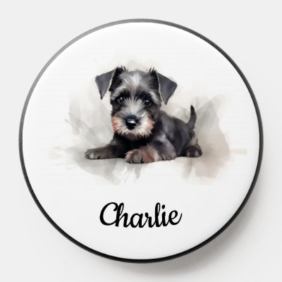 Miniature Schnauzer Watercolor PopSocket