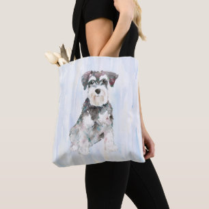 Miniature Schnauzer watercolors illustration Tote Bag