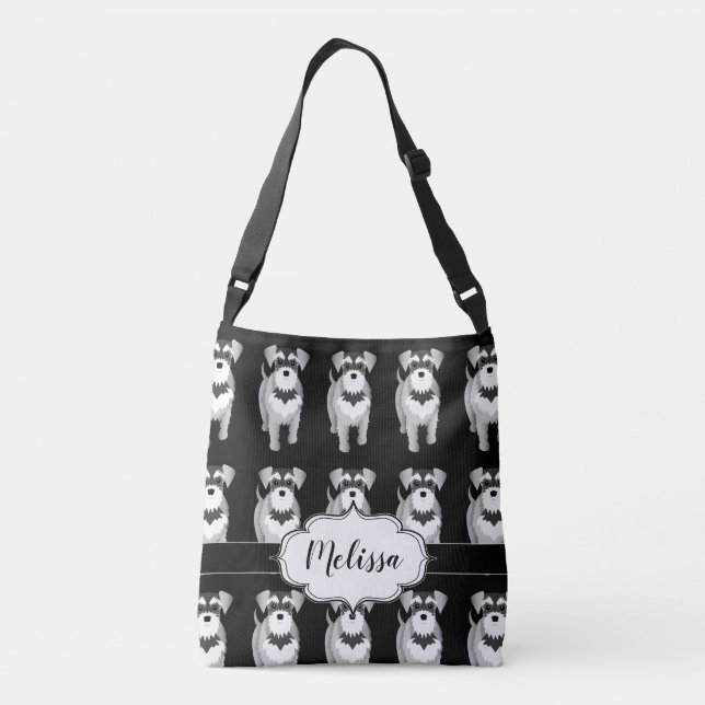 Miniature Schnauzers Custom Retro Crossbody Bag (Back)