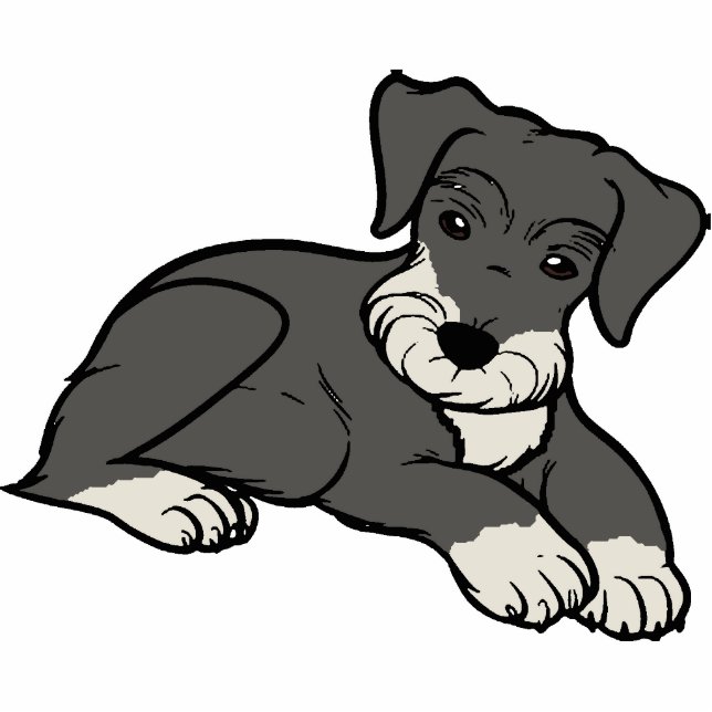 miniature schnuazuer salt and pepper cartoon cutout (Front)