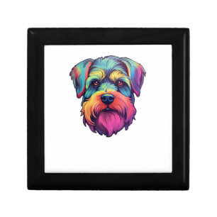 Miniature Shining Schnauzer Neon Retro Sticker Gift Box