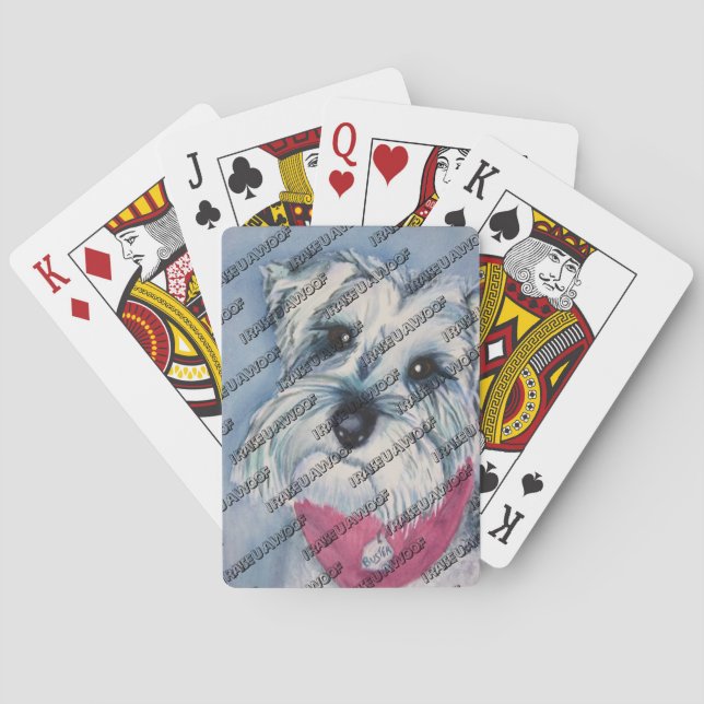 MINIATURE SILVER SCHNAUZER POKER CARDS (Back)