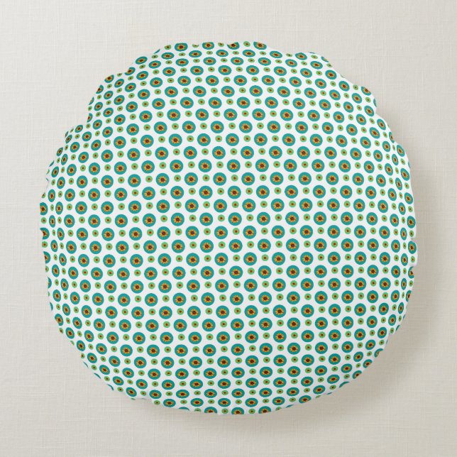 Miniature Sunflowers Pattern Round Pillow (Front)