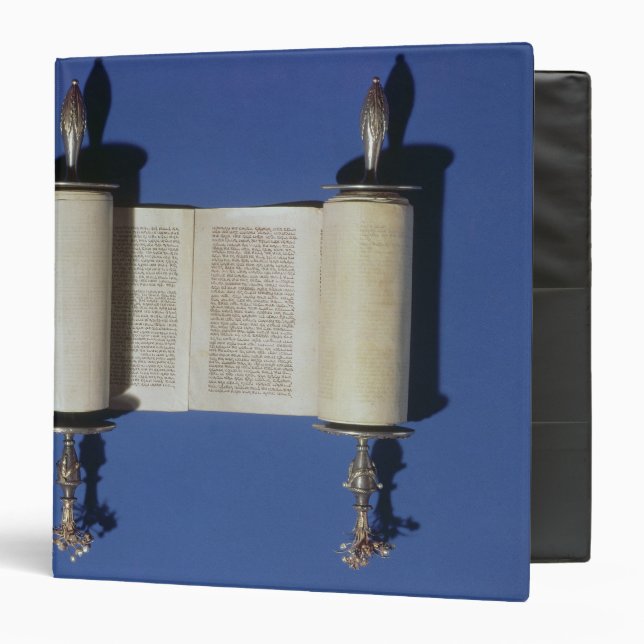 Miniature Torah Scroll, 1765 3 Ring Binder (Front/Inside)
