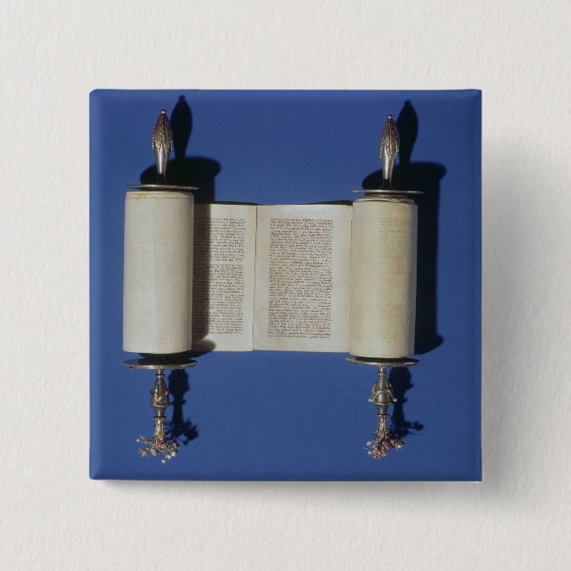 Miniature Torah Scroll, 1765 Button (Front)