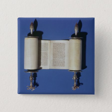 Miniature Torah Scroll, 1765 Button