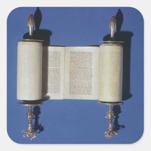 Miniature Torah Scroll, 1765 Square Sticker | Zazzle