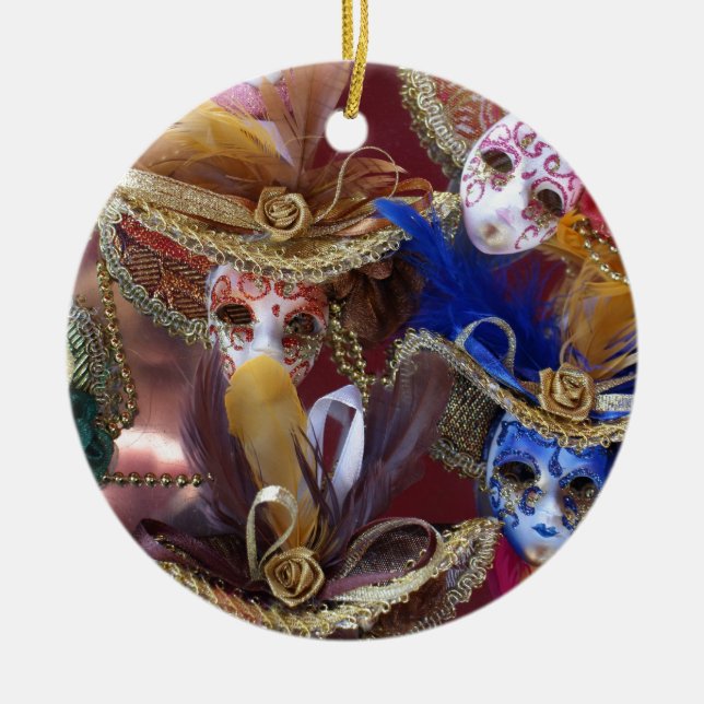 miniature Venetian masks Ceramic Ornament (Front)