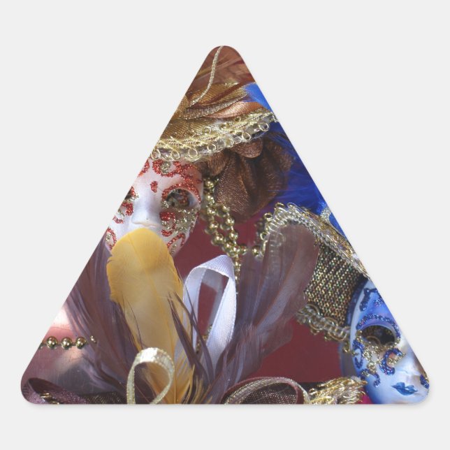 miniature Venetian masks Triangle Sticker (Front)