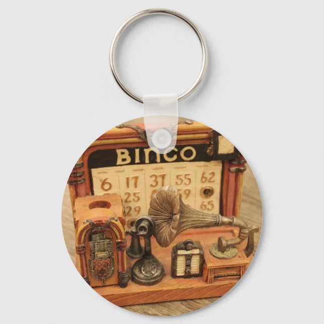 miniature vintage gramophone keychain (Front)