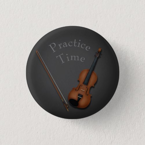 Miniature Violin  Bow Inside Personalized Button