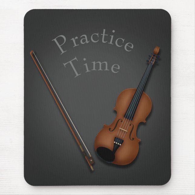 Miniature Violin & Bow Personalized String Player Mouse Pad (Front)