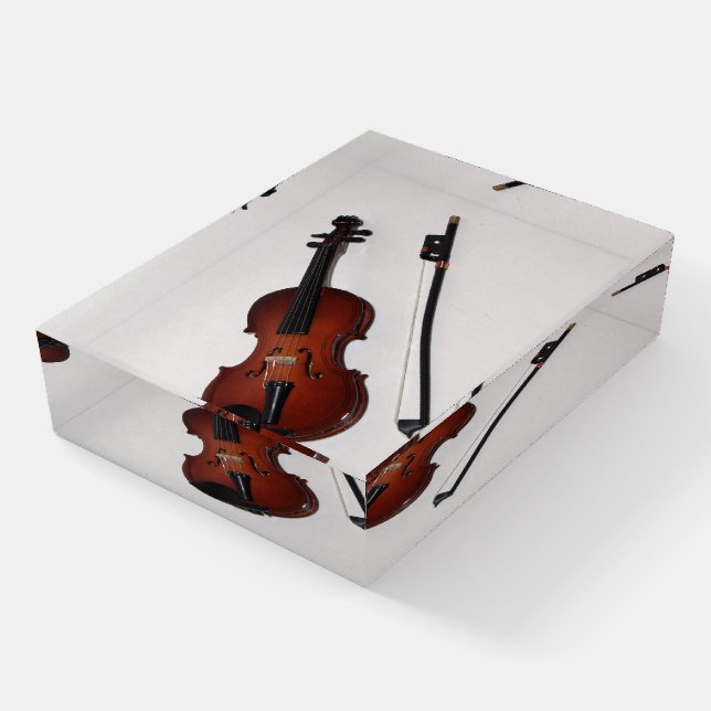 Miniature Violin Paperweight (Angled)