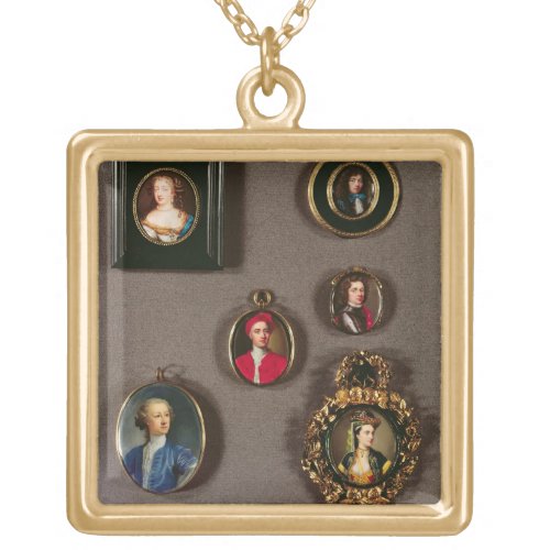 Miniatures from LtoR TtoB Frances Teresa Stuart Gold Plated Necklace