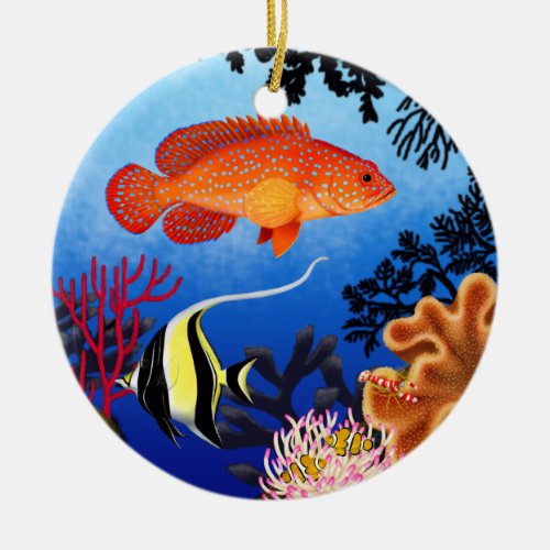 Miniatus Grouper Coral Reef Ornament