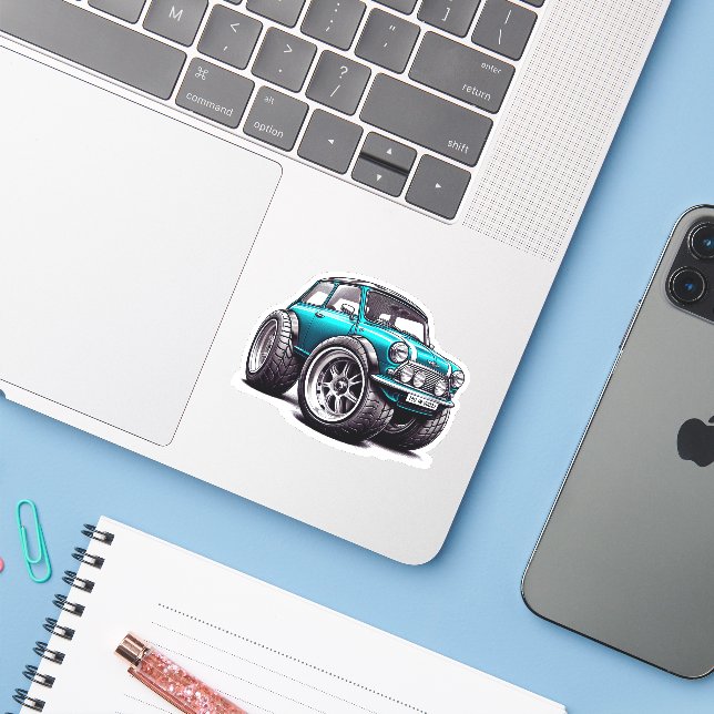 Minicar Sticker (Laptop w/ iPhone)