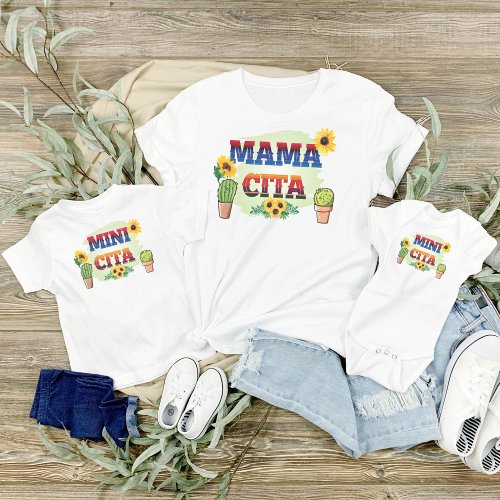 Minicita Mommy and Me with Sunflowers and Cactus Baby Bodysuit