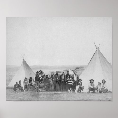 Miniconjou Indians outside Tipis Photograph Poster