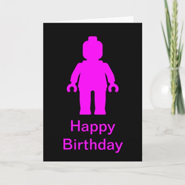 Minifig [Dark Pink] Happy Birthday Card (Front)