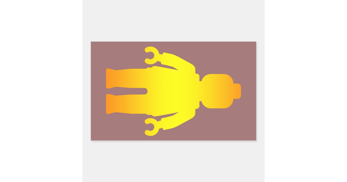 Minifig [Golden] by Customize My Minifig Rectangular Sticker | Zazzle
