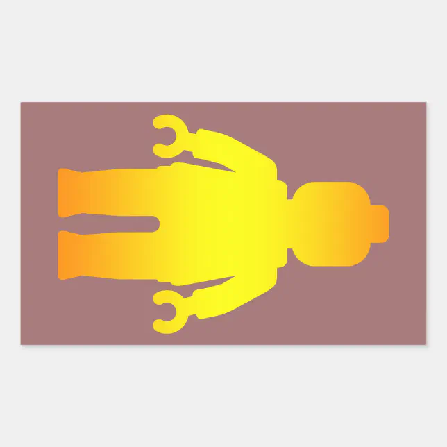 Minifig [Golden] by Customize My Minifig Rectangular Sticker | Zazzle